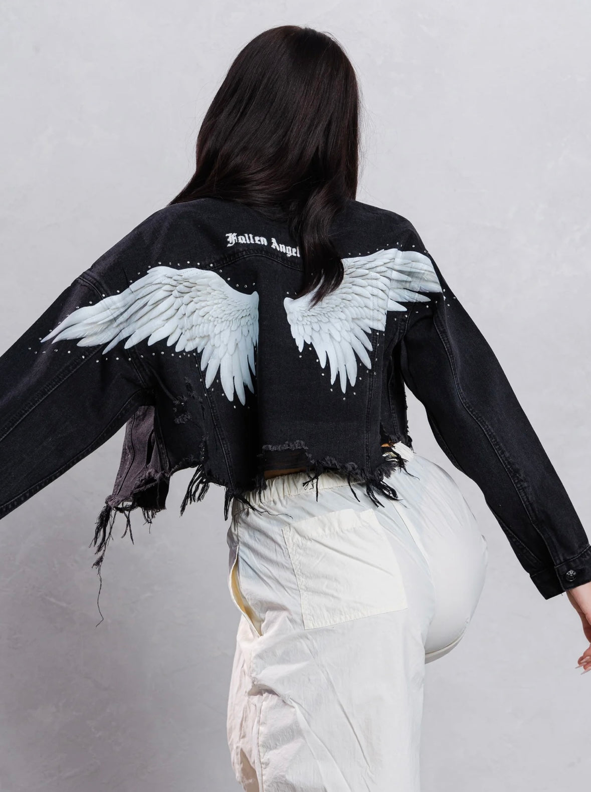 Fallen angel crop denim