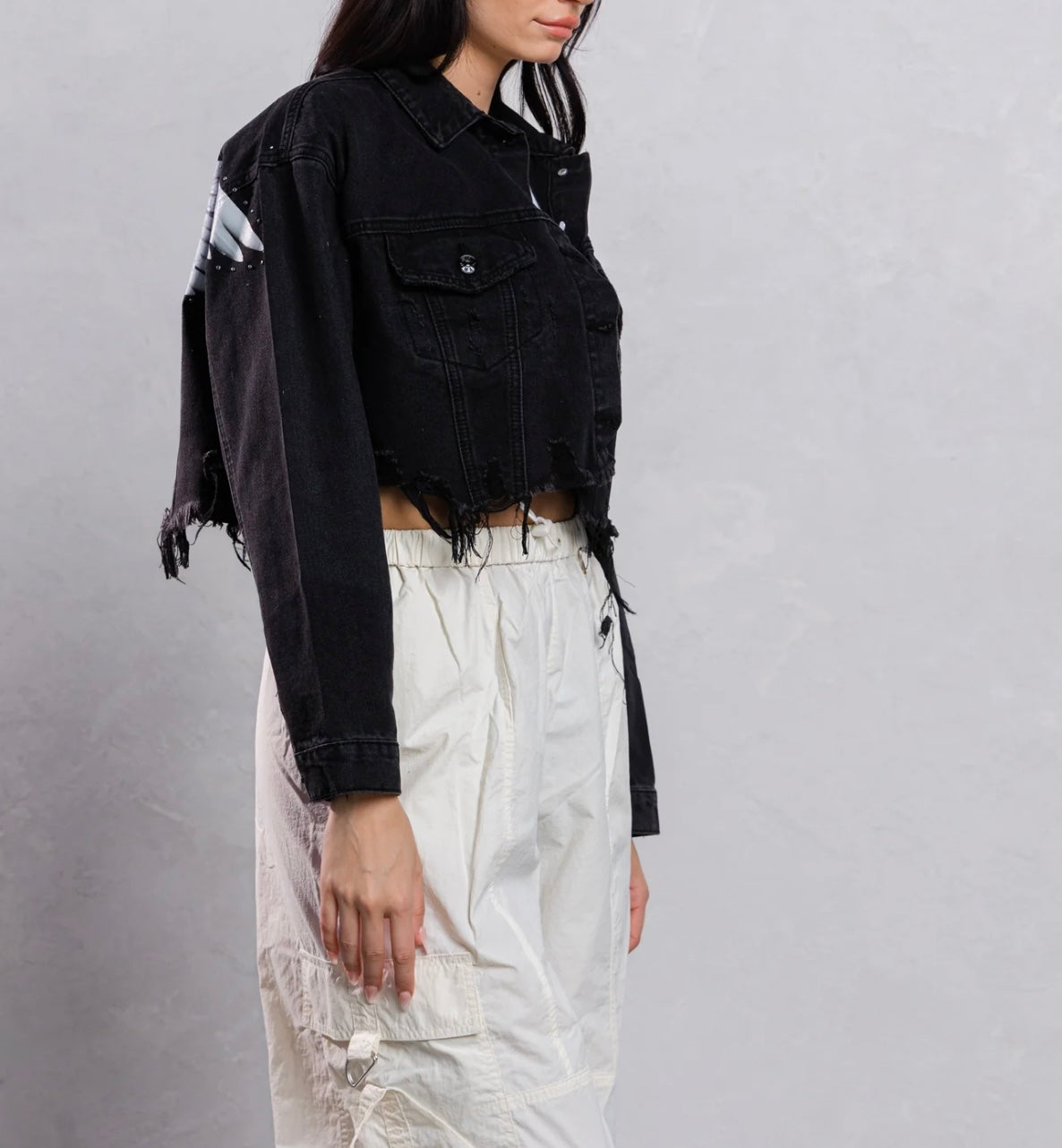 Fallen angel crop denim