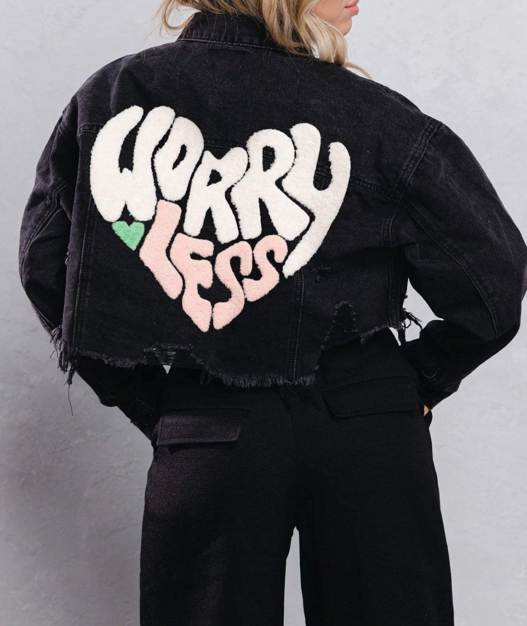 Worry less crop denim